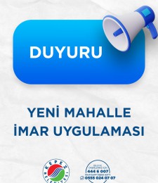 YENİ MAHALLE İMAR UYGULAMASI
