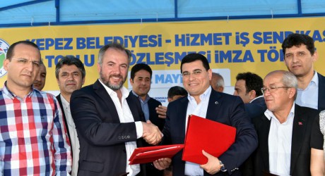 Kepez’de güle oynaya toplu sözleşme