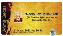 Kepezde Necip Fazıl Kısakürek gecesi