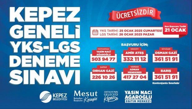    Kepez’den YKS ve LGS deneme sınavı