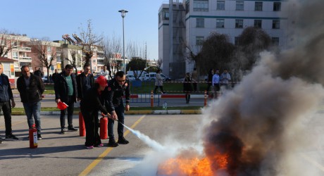 Kepez personeline yangın eğitimi