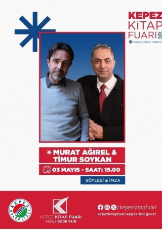 Gazeteci Murat Ağırel ve Timur Soykan Kepez Kitap Fuarı’nda