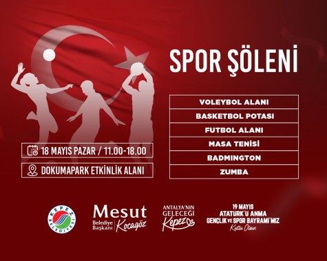 Kepez’de Gençlik ve Spor Bayramı, “Spor Şöleni” ile kutlanacak