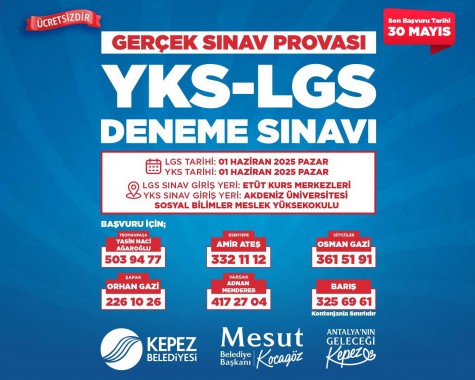 Kepez’den ücretsiz YKS ve LGS deneme sınavı fırsatı