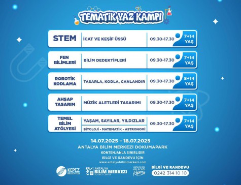 Kepez’in Tematik Yaz Kampında gelecek hafta