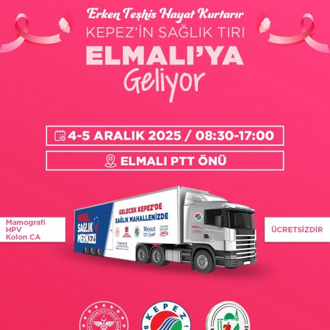 Kepez’in Mobil Sağlık Merkezi 4-5 Aralık’ta Elmalı’da
